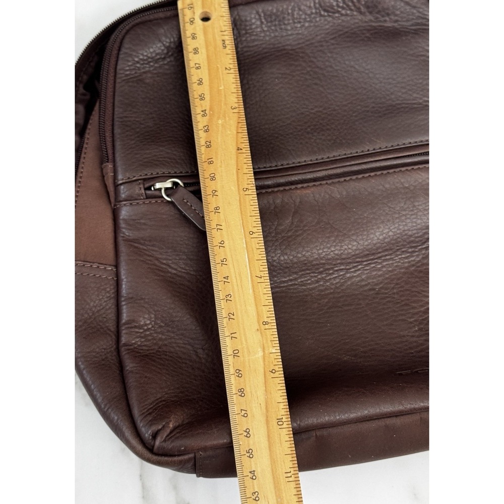 Fossil Leather Backpack/Purse Deep Brown 4 Outside Zipper Pockets Soft - Picture 6 of 8